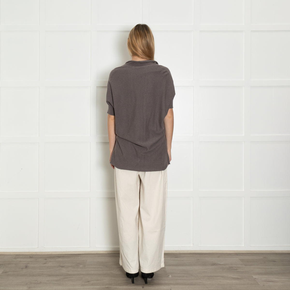 Brunello Cucinelli Taupe Cashmere Gilet with Belt