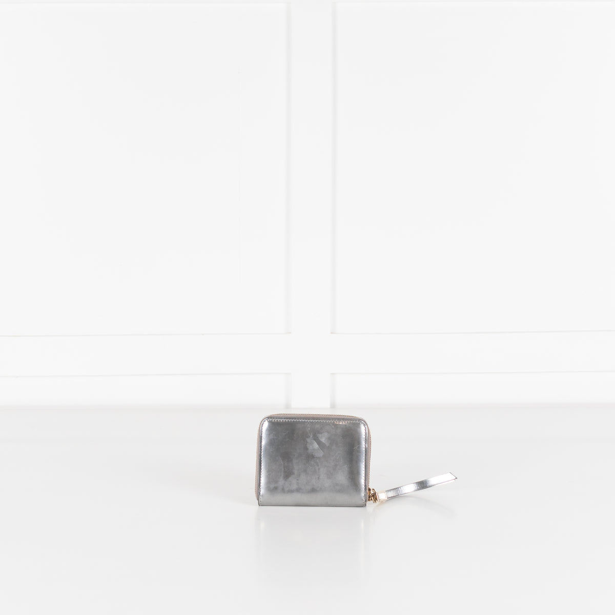 Tod's Silver Patent Leather Small Wallet