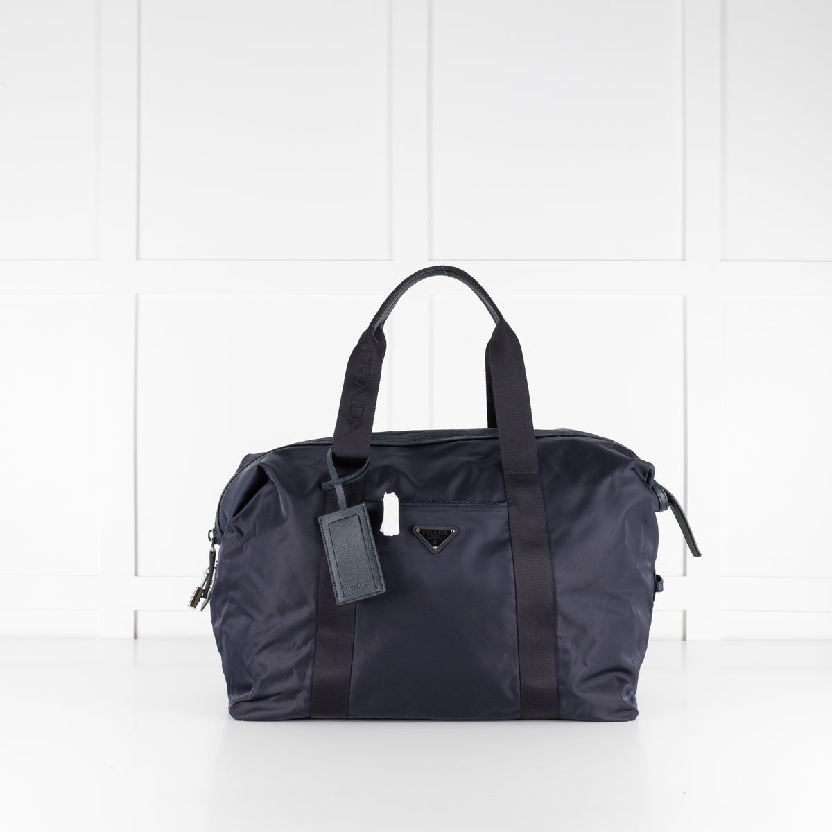 Prada Navy Re-Nylon and Saffiano Leather Duffle Bag