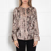 Dea Kudibal Pink Snakeskin Stretch Silk Blouse