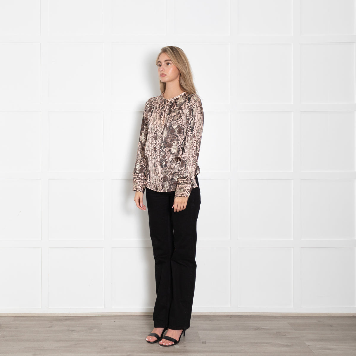 Dea Kudibal Pink Snakeskin Stretch Silk Blouse
