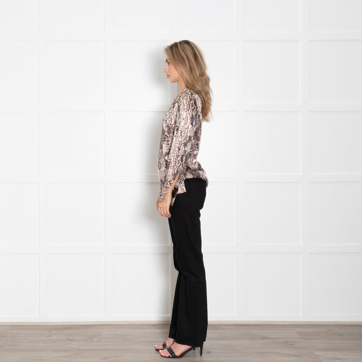 Dea Kudibal Pink Snakeskin Stretch Silk Blouse