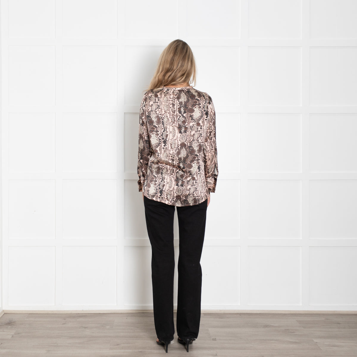 Dea Kudibal Pink Snakeskin Stretch Silk Blouse