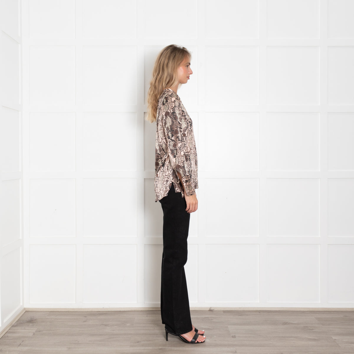 Dea Kudibal Pink Snakeskin Stretch Silk Blouse