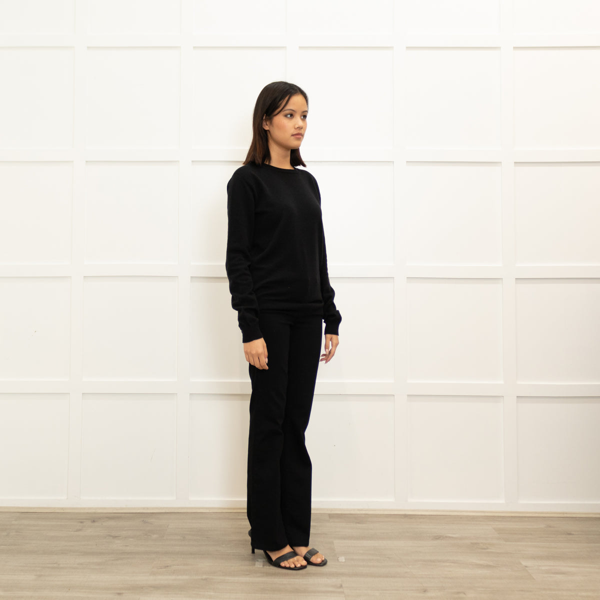 The Row Black Fine Cashmere Sweater