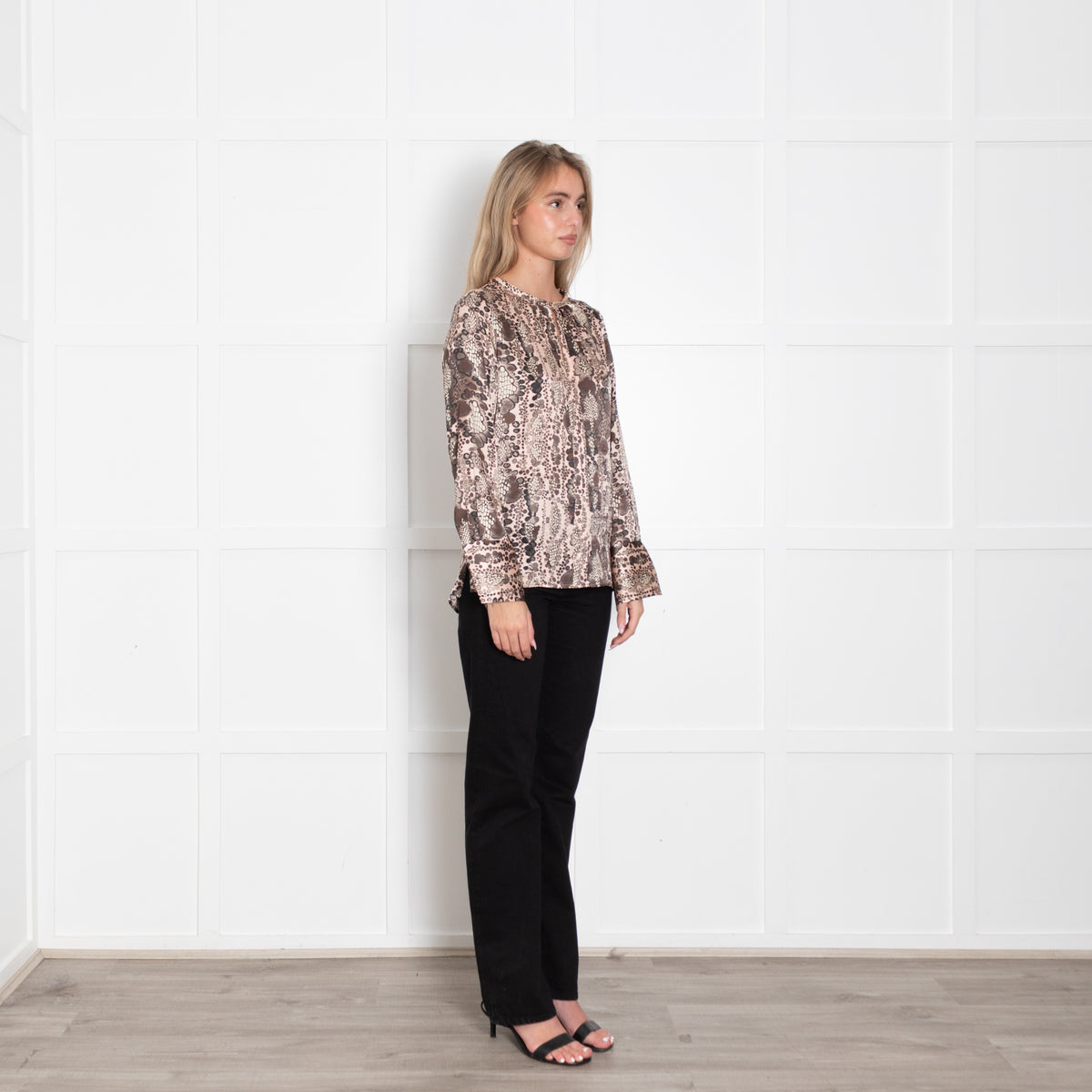 Dea Kudibal Pink Snakeskin Stretch Silk Blouse