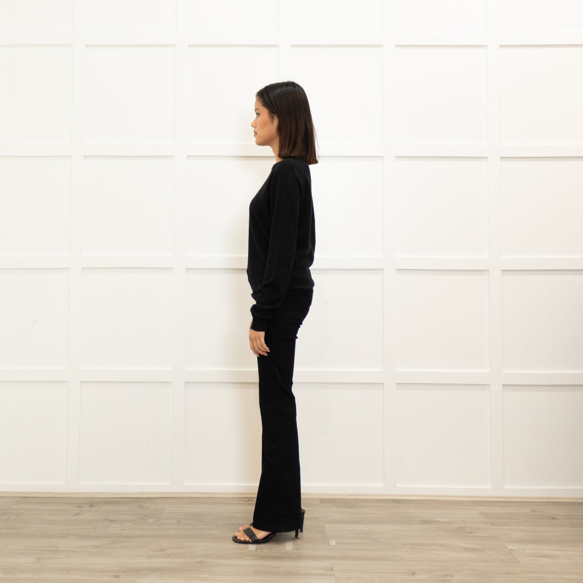 The Row Black Fine Cashmere Sweater