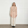Missoni Pink Waffle Knit with Tied Waist Cardigan with Mink Trim