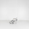 Saint Laurent Silver Leather Tribute Sandals