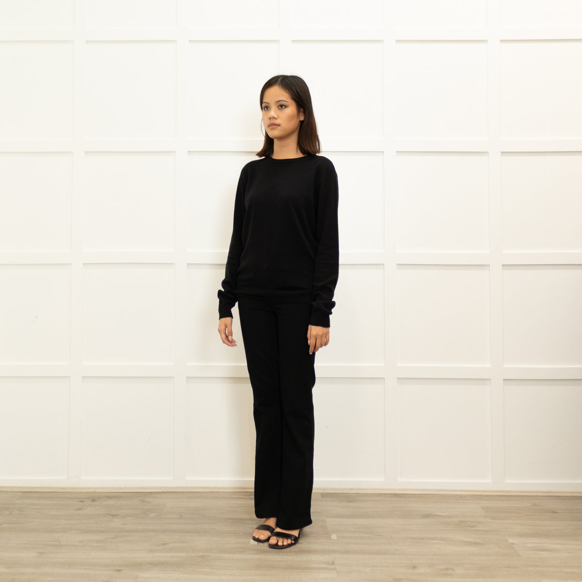 The Row Black Fine Cashmere Sweater