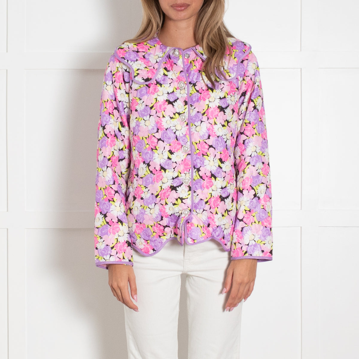 Cras Jadecras Daisy Floral Quilted Jacket