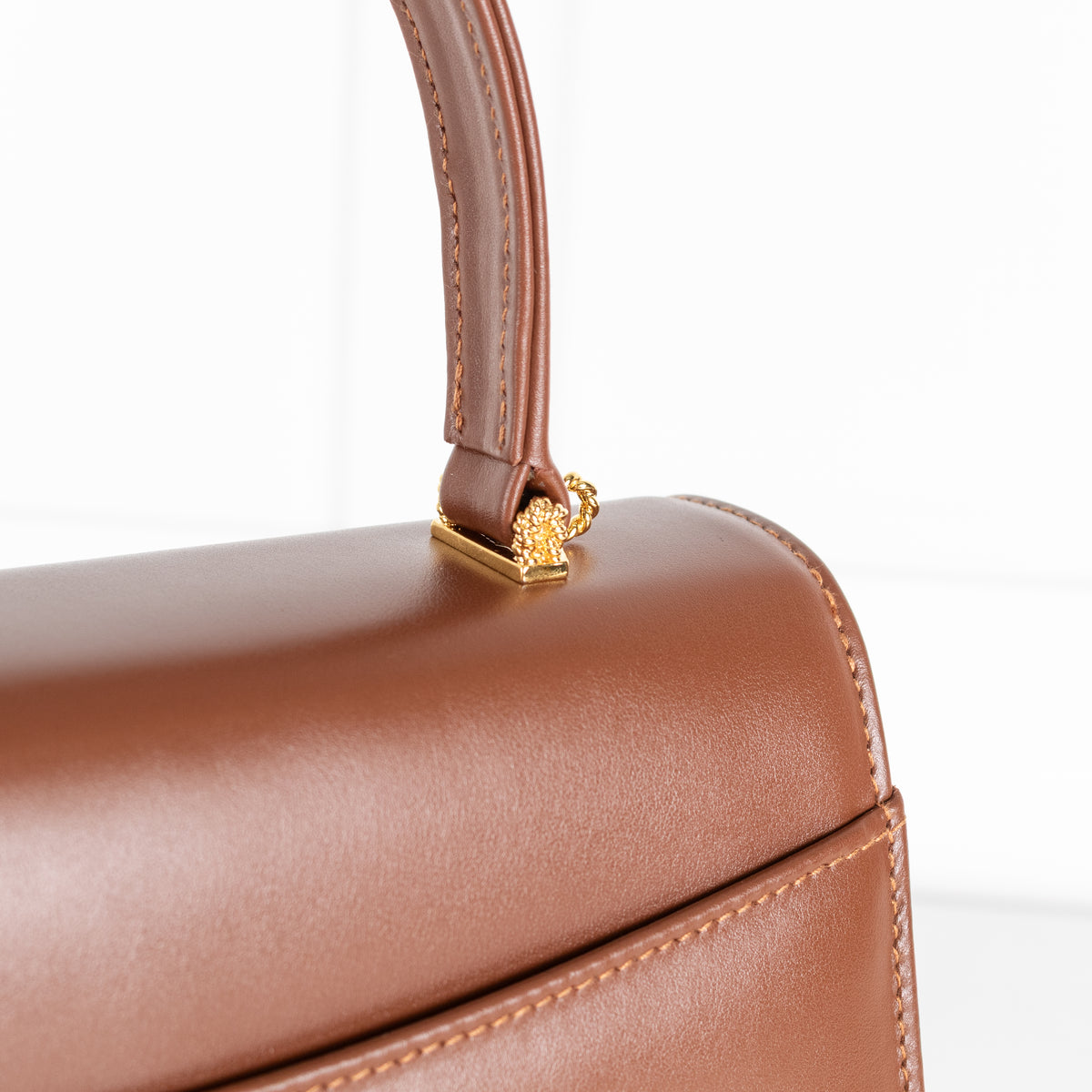Launer London Brown Traviata Top Handle Handbag