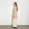 Missoni Pink Waffle Knit with Tied Waist Cardigan with Mink Trim