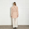 Missoni Pink Waffle Knit with Tied Waist Cardigan with Mink Trim