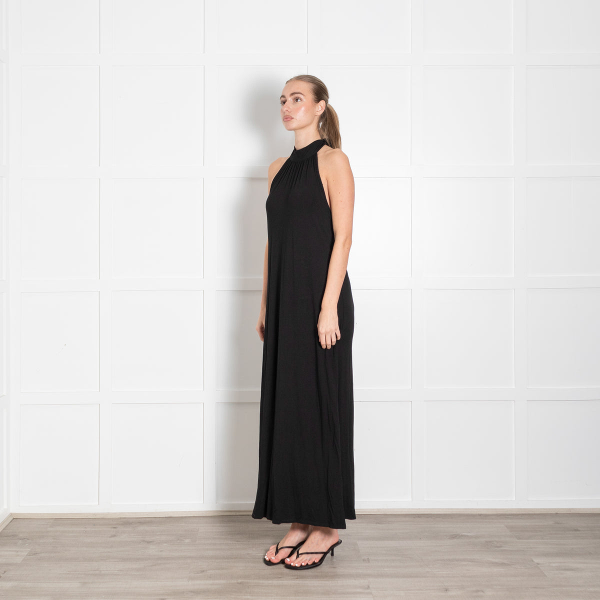 Baukjen Black Halter Neck Maxi Dress