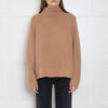 Van Kukil Camel Cashmere Funnel Neck Jumper