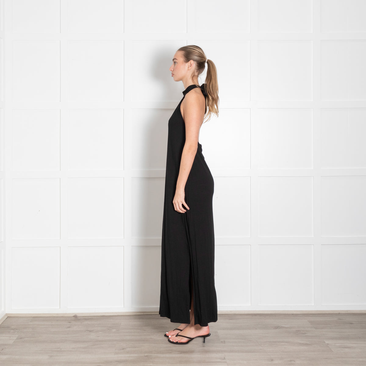 Baukjen Black Halter Neck Maxi Dress