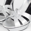 Saint Laurent Silver Leather Tribute Sandals