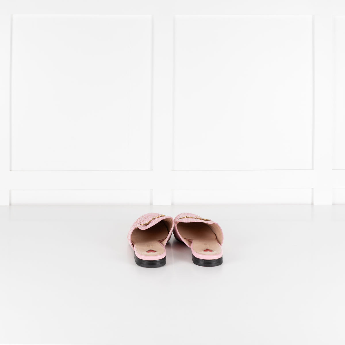 Gucci Pink Lace Princetown Mules