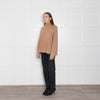 Van Kukil Camel Cashmere Funnel Neck Jumper