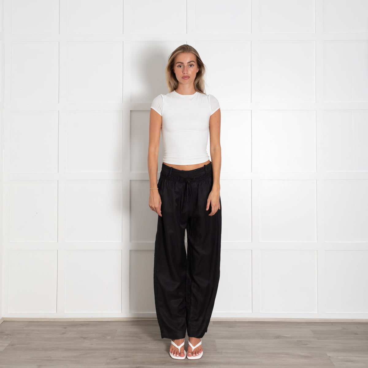 Munthe Black Linen Blend Trousers