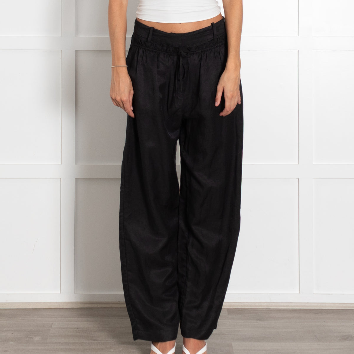 Munthe Black Linen Blend Trousers