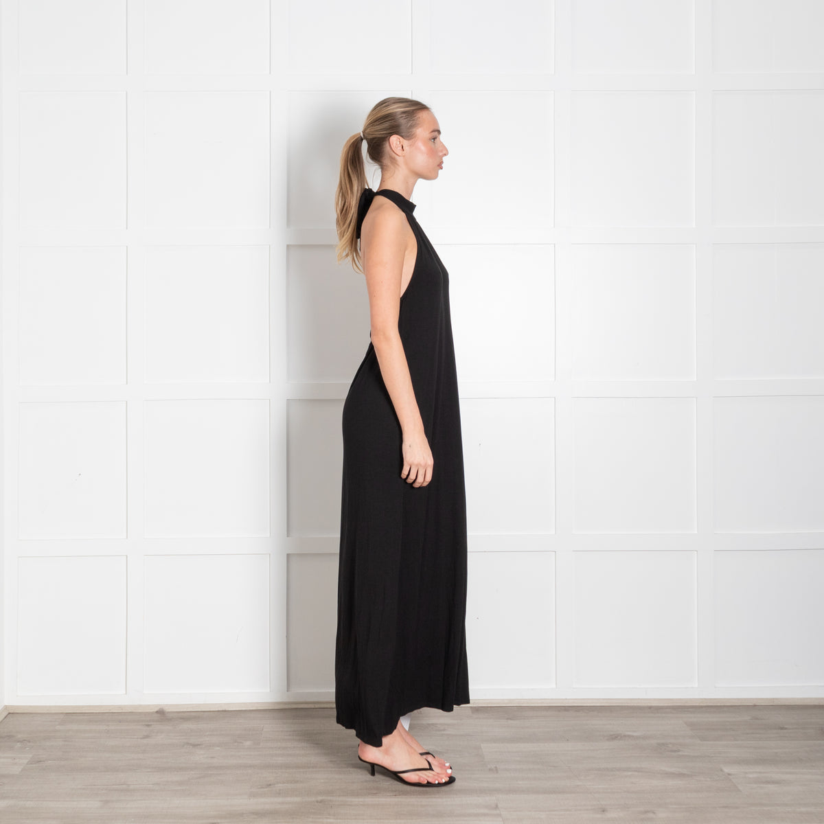 Baukjen Black Halter Neck Maxi Dress