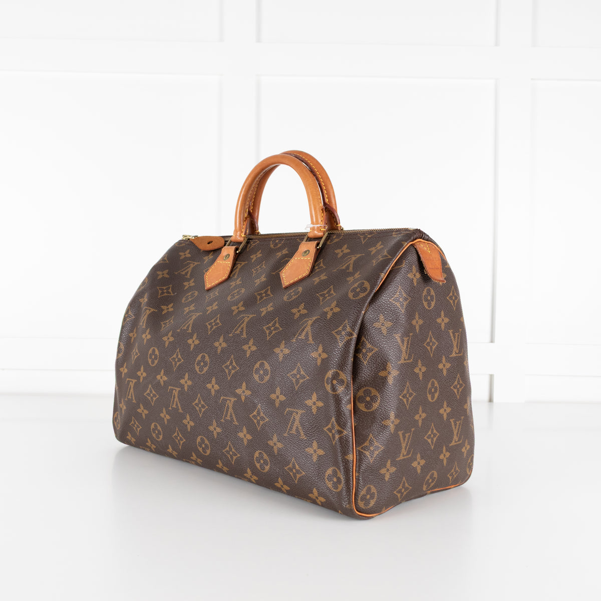 Louis Vuitton Brown Coated Canvas Monogram Speedy 35