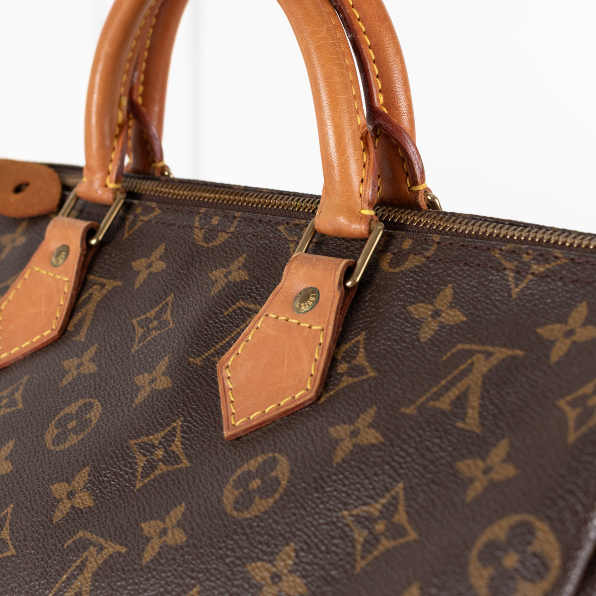 Louis Vuitton Brown Coated Canvas Monogram Speedy 35