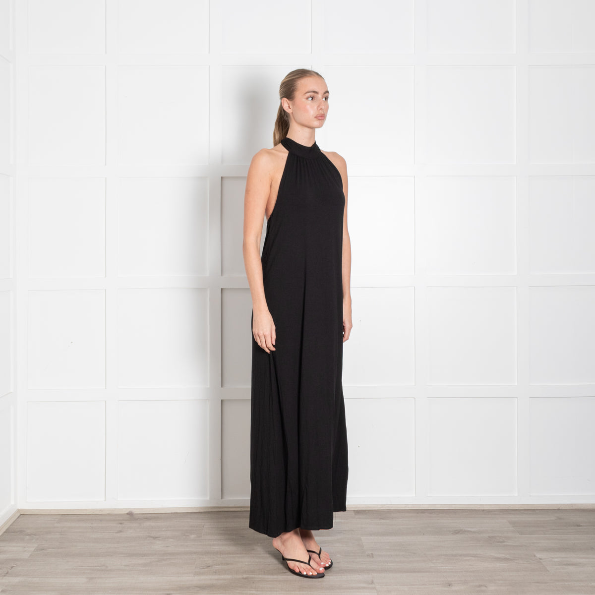 Baukjen Black Halter Neck Maxi Dress