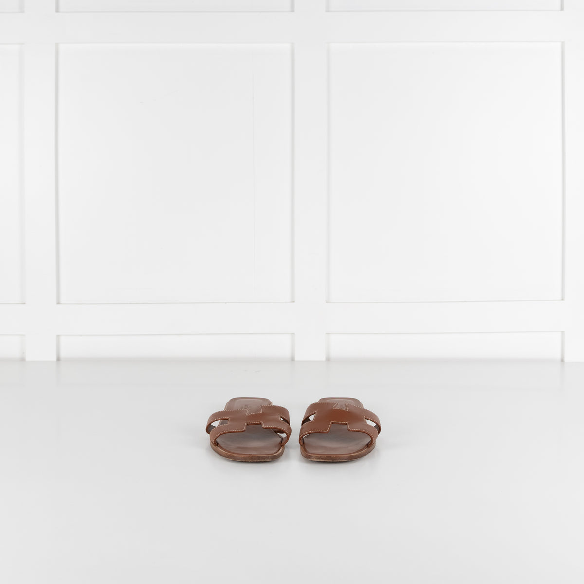Hermes Tan Leather Oran Sandals