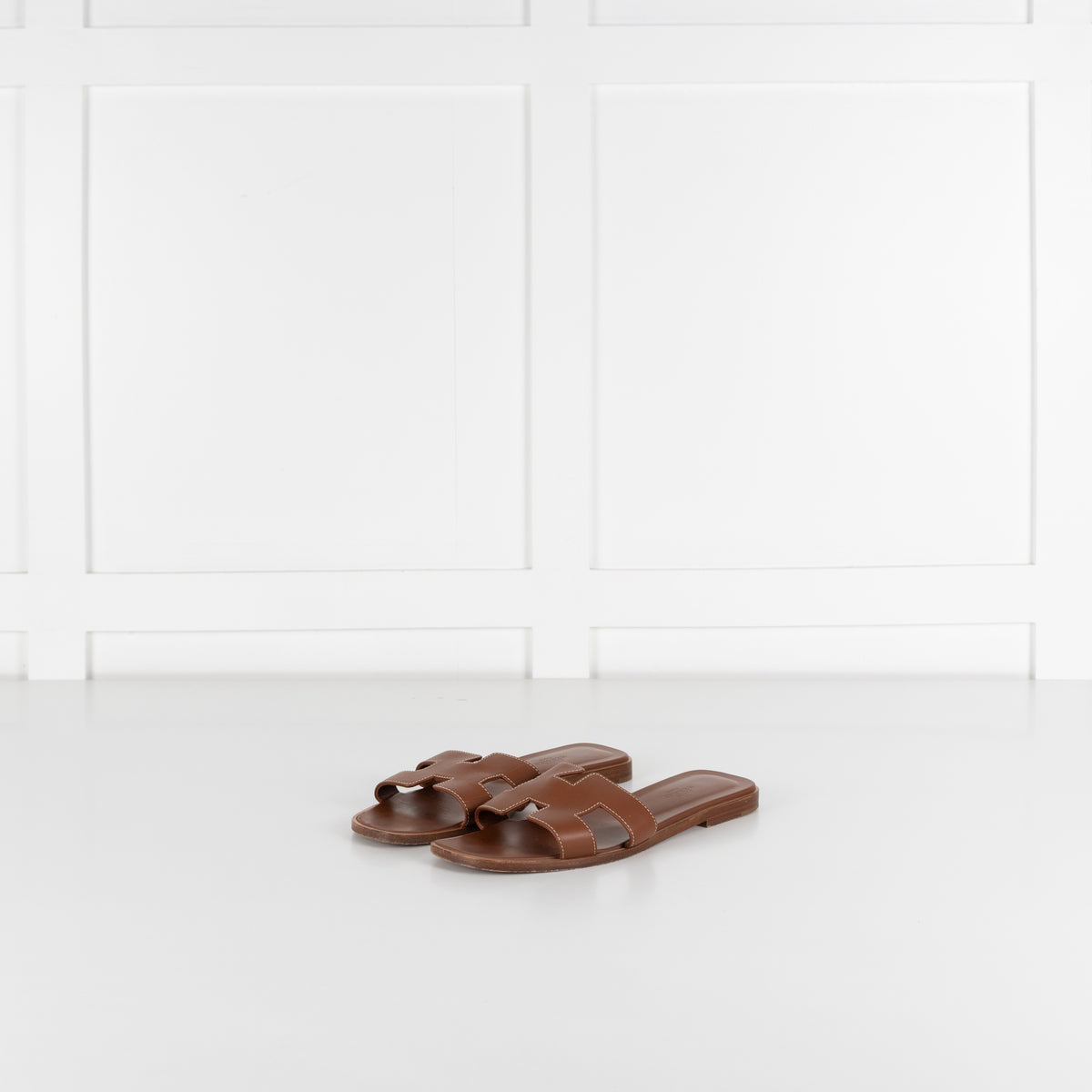 Hermes Tan Leather Oran Sandals