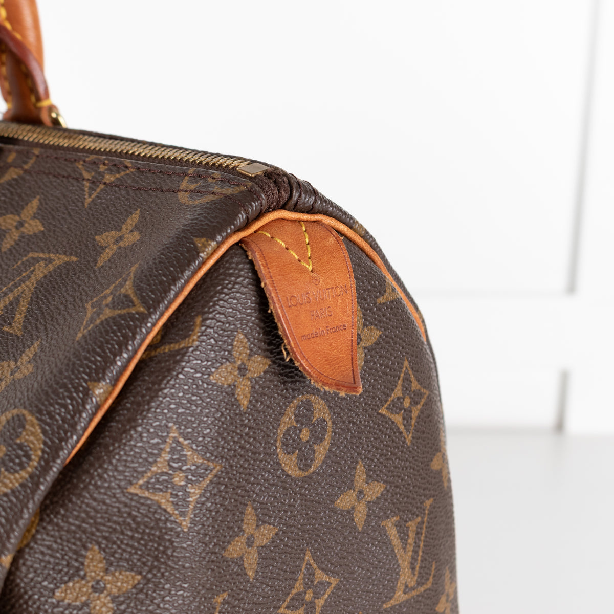Louis Vuitton Brown Coated Canvas Monogram Speedy 35