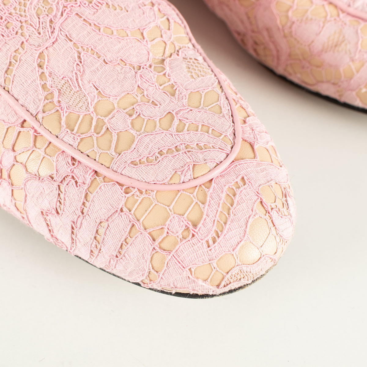 Gucci Pink Lace Princetown Mules