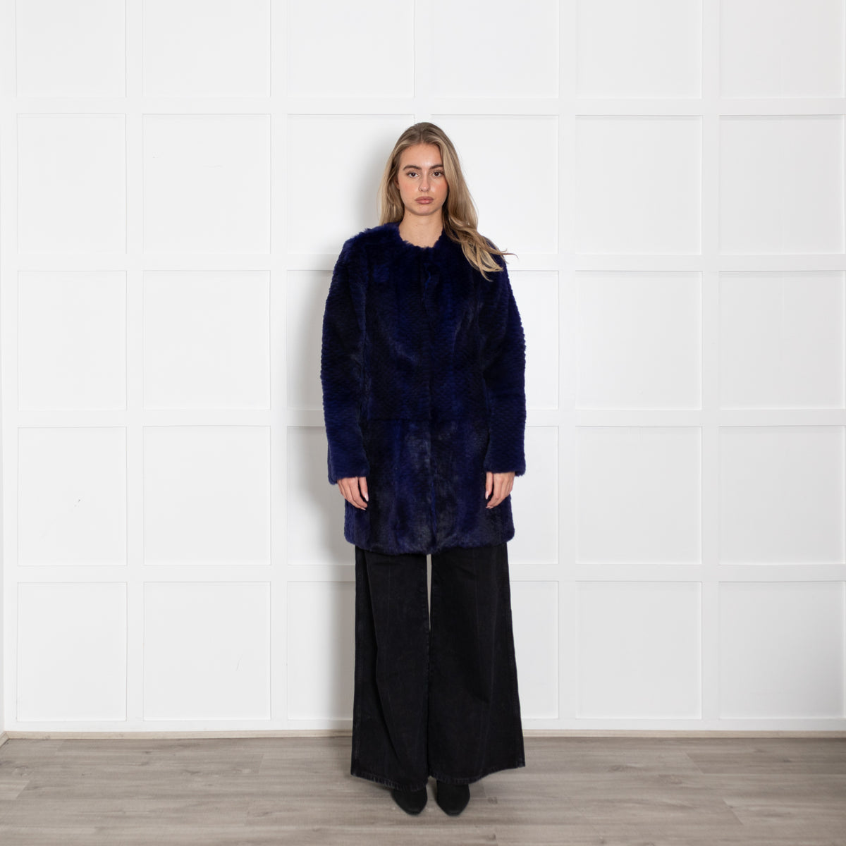 Diane Von Furstenberg Purple Rabbit Fur Coat
