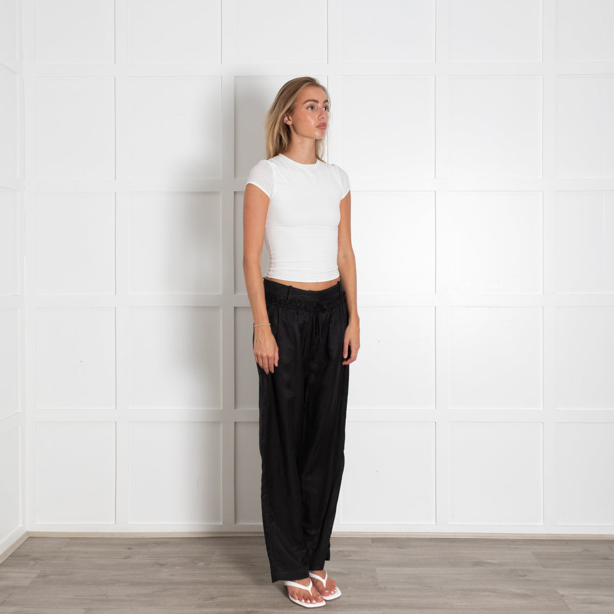 Munthe Black Linen Blend Trousers