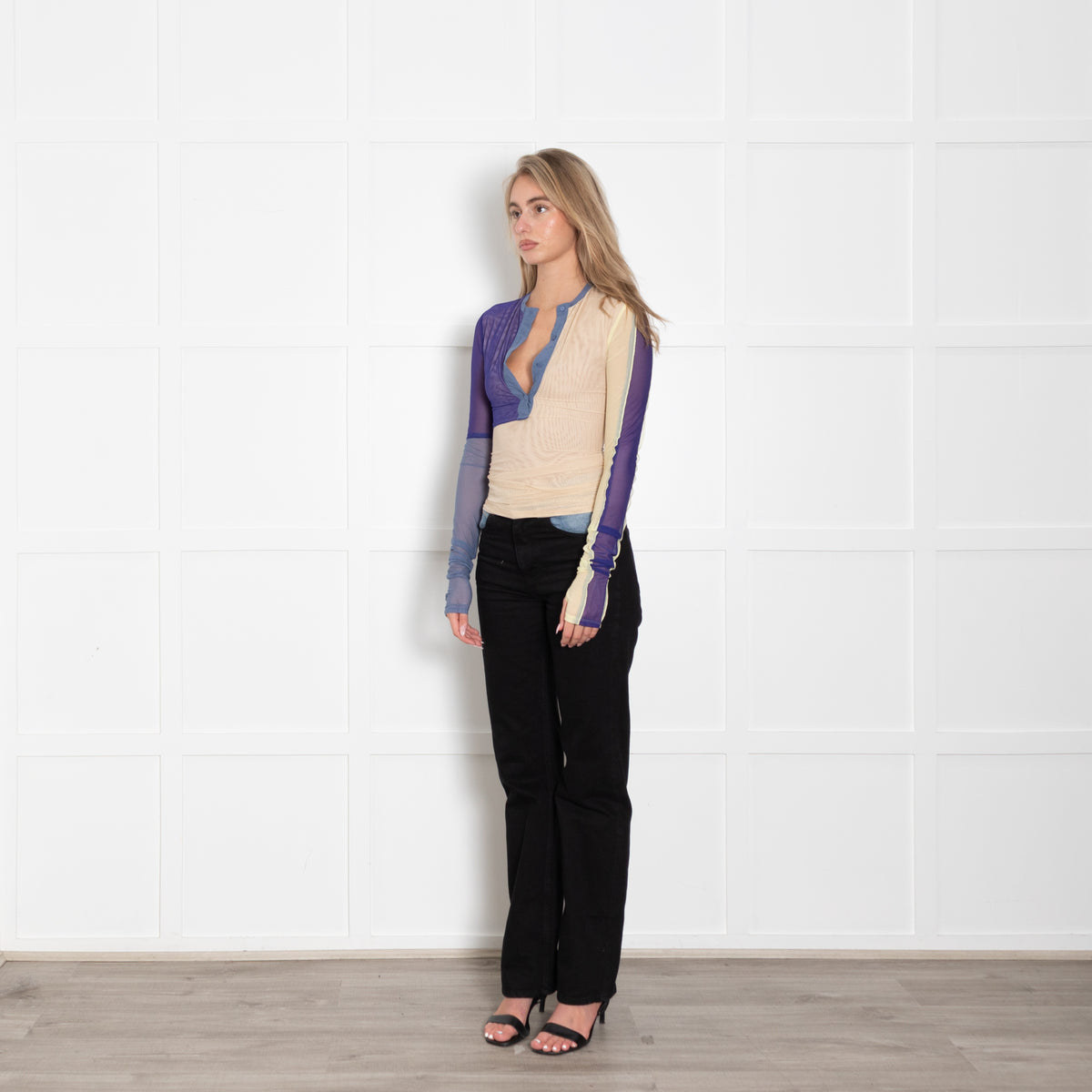 SIR Multi Coloured Sheer Patchwork Top