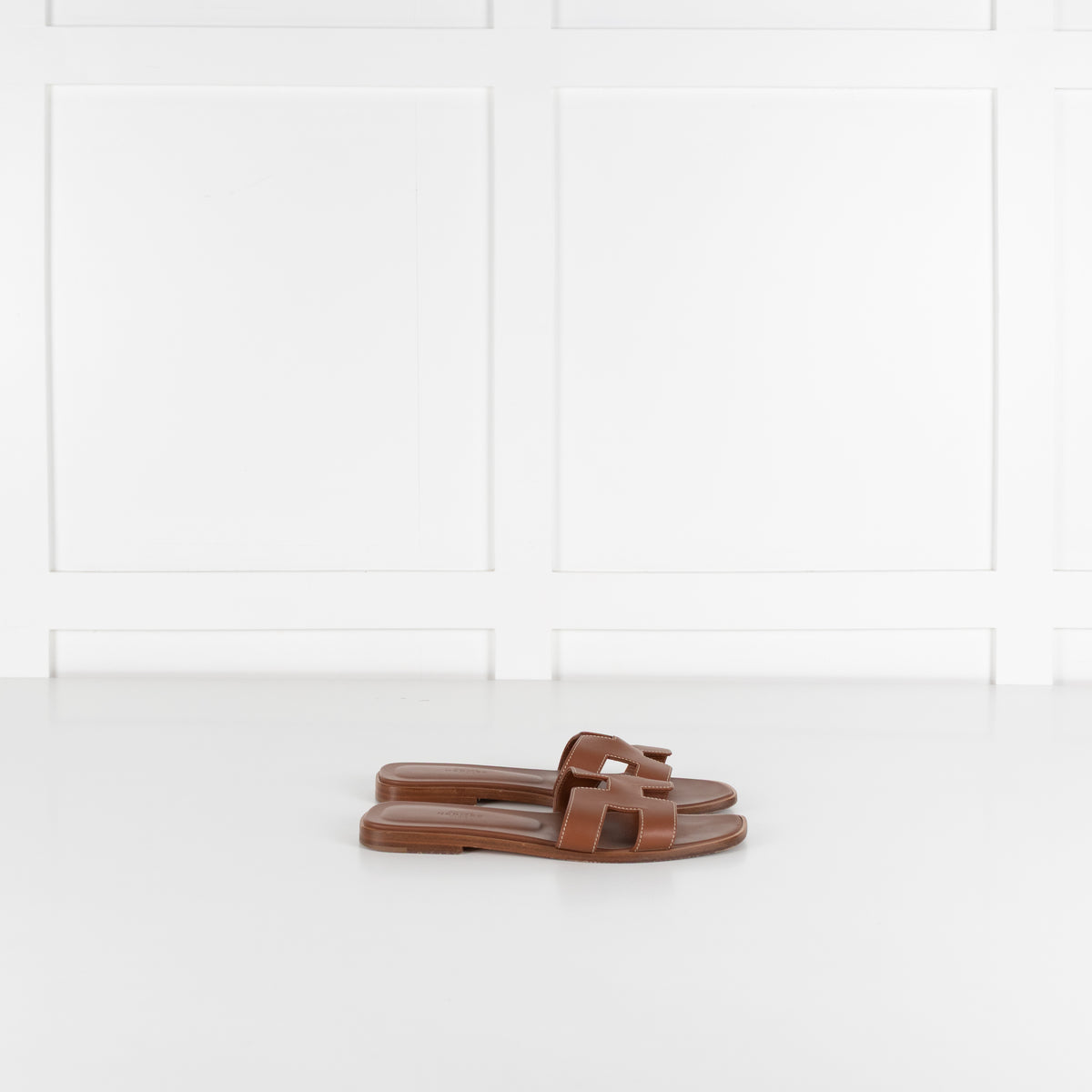 Hermes Tan Leather Oran Sandals