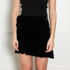 Reformation Black Velvet Wrap Mini Skirt