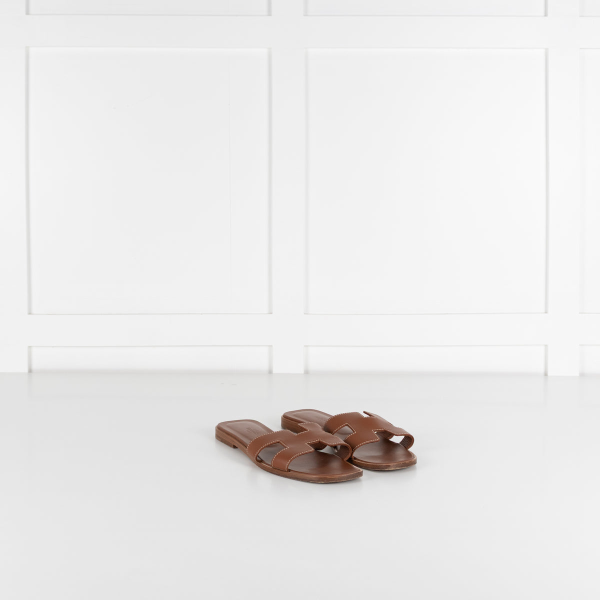Hermes Tan Leather Oran Sandals