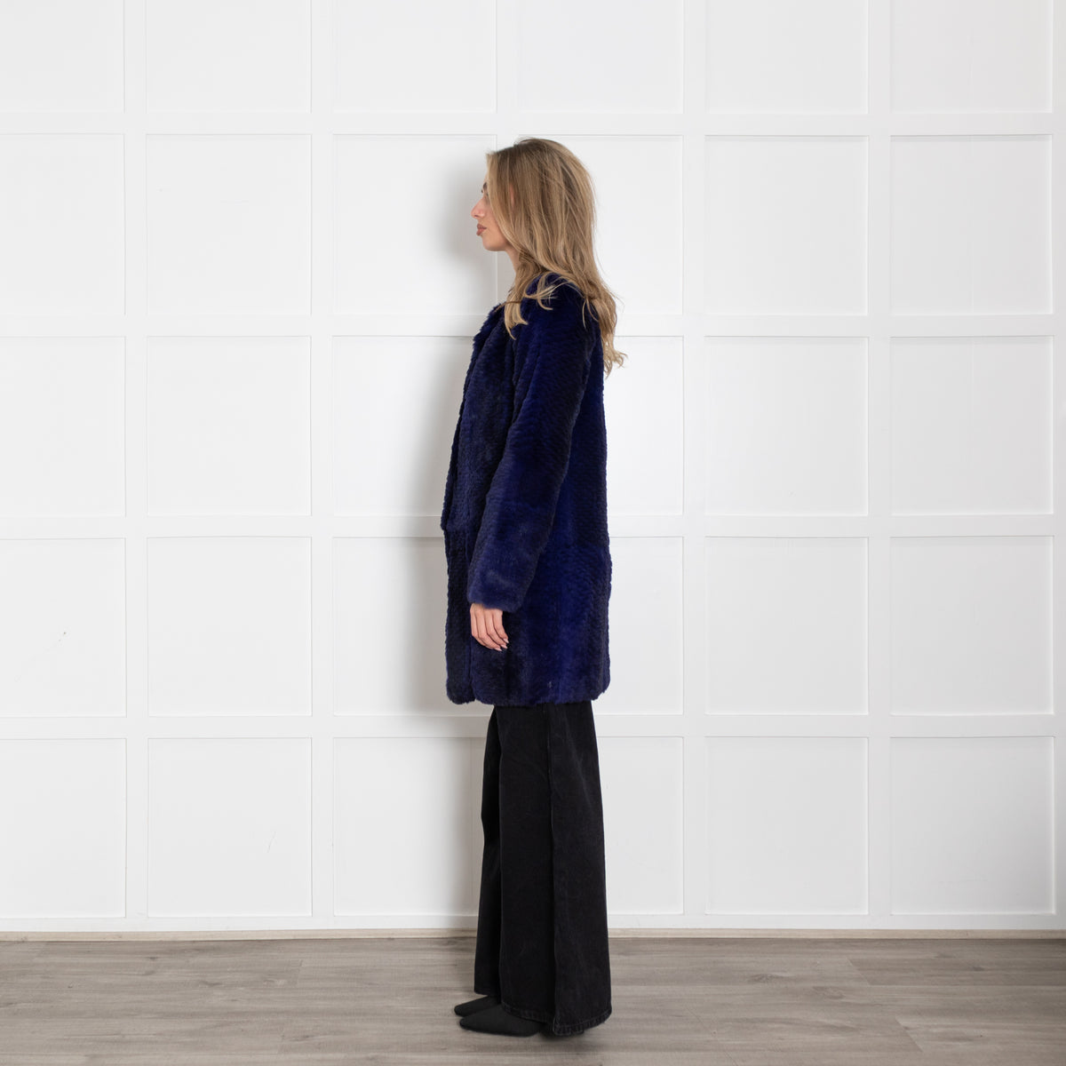 Diane Von Furstenberg Purple Rabbit Fur Coat