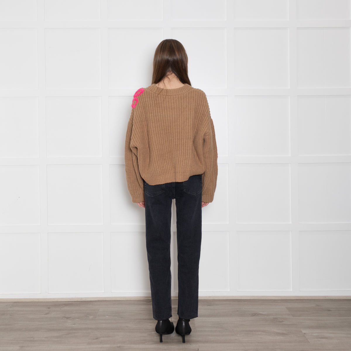 Essentiel Antwerp Camel Jumper with Neon Motif