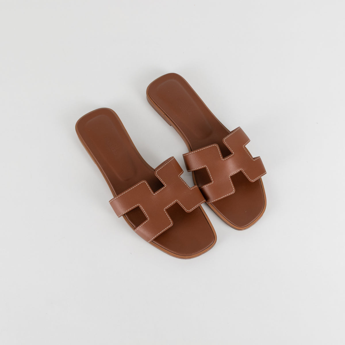 Hermes Tan Leather Oran Sandals