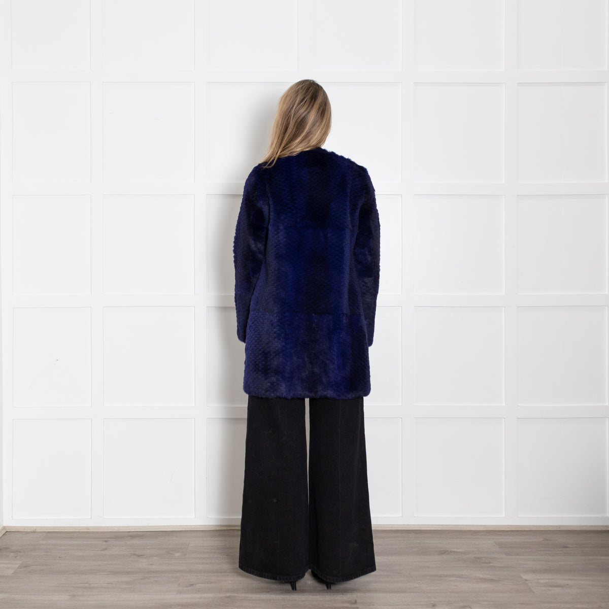 Diane Von Furstenberg Purple Rabbit Fur Coat