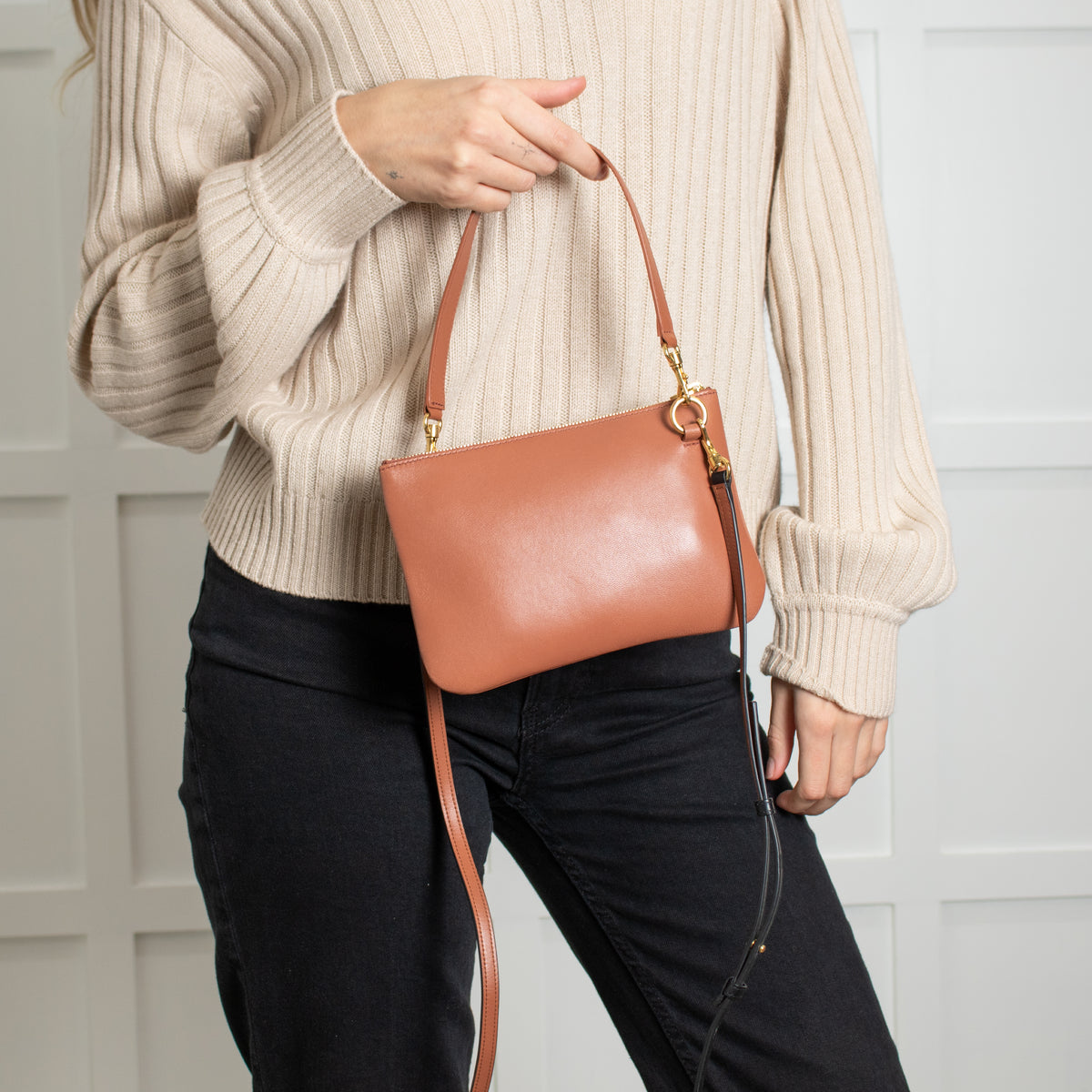 Jill Sander Tan Leather Small Pochette