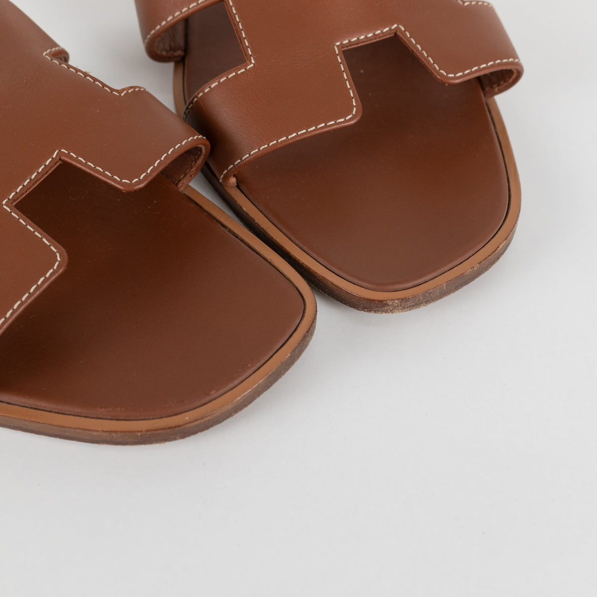 Hermes Tan Leather Oran Sandals