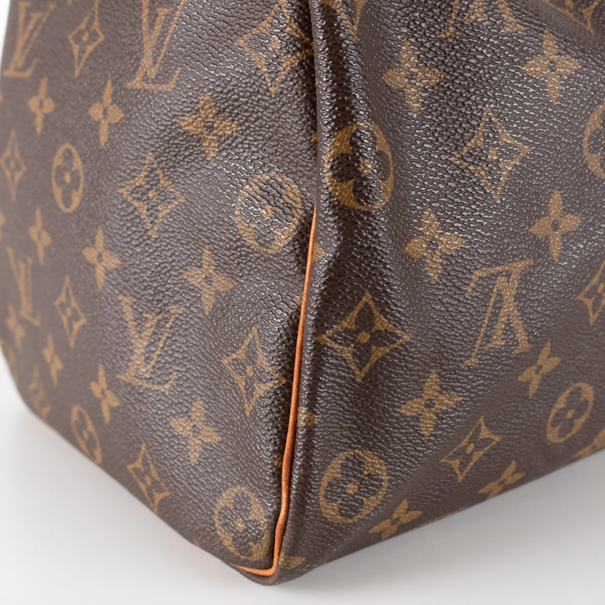 Louis Vuitton Brown Coated Canvas Monogram Speedy 35