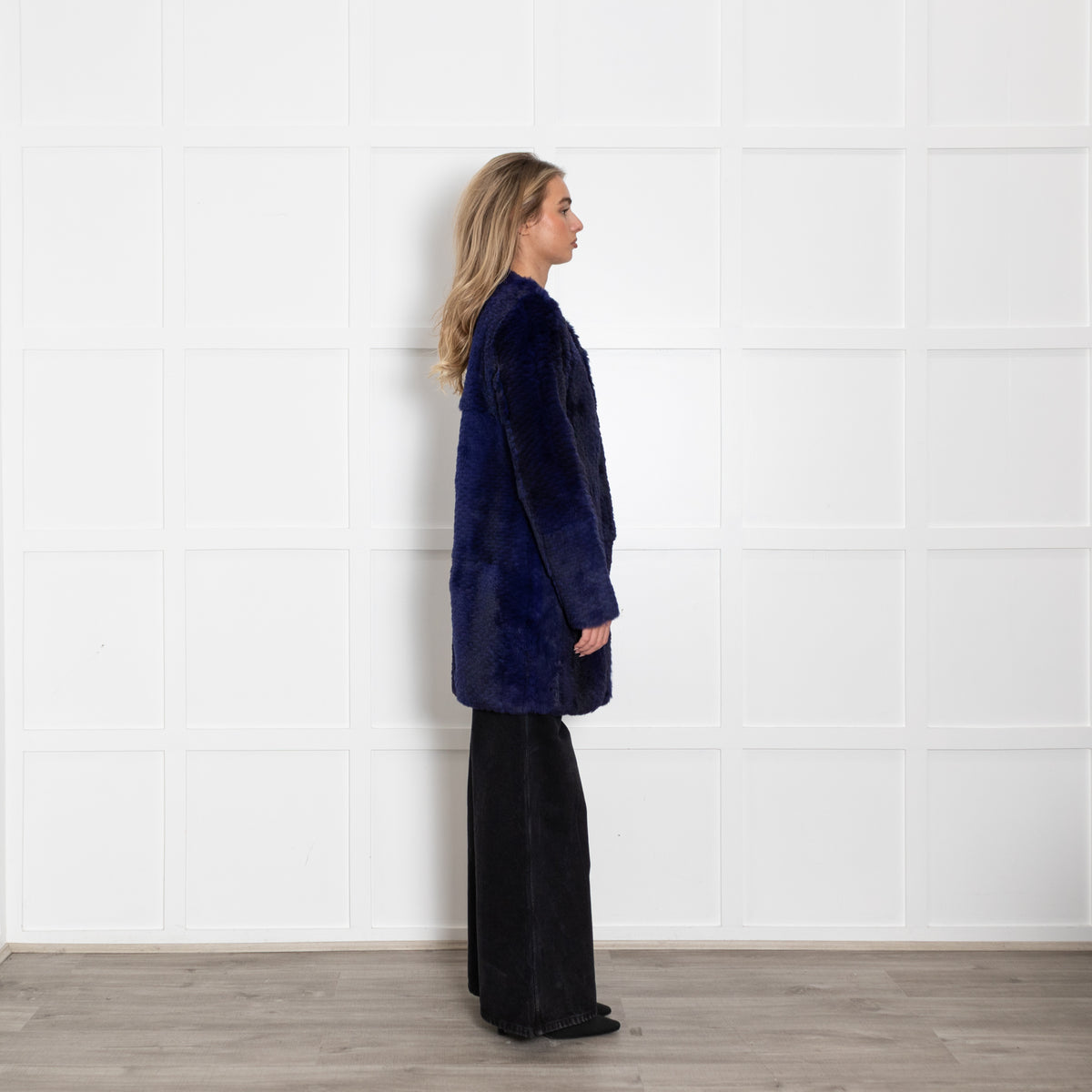 Diane Von Furstenberg Purple Rabbit Fur Coat