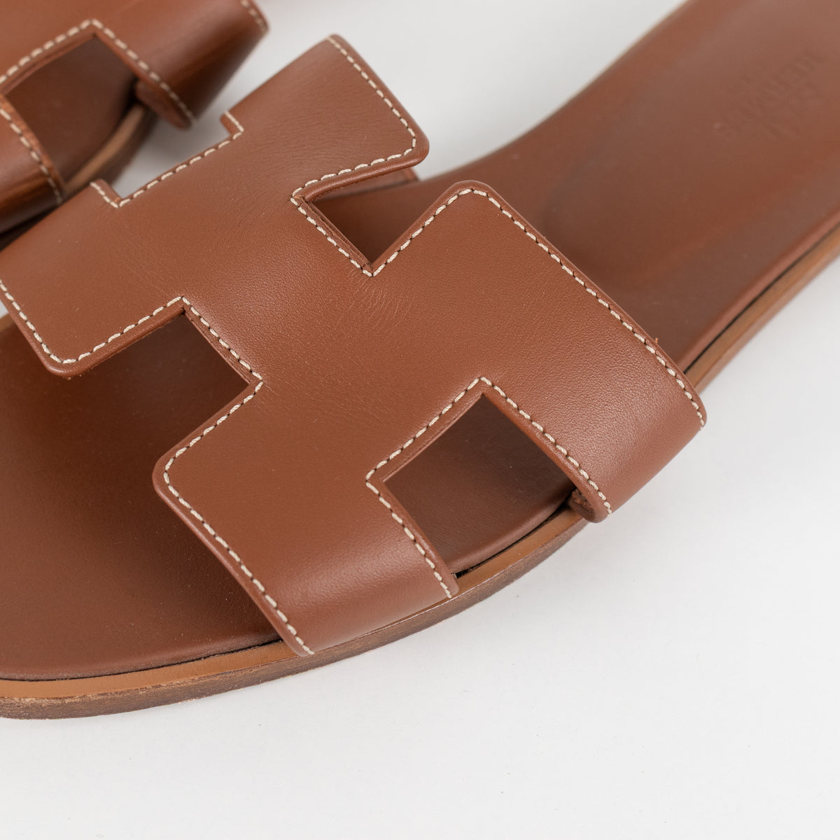 Hermes Tan Leather Oran Sandals