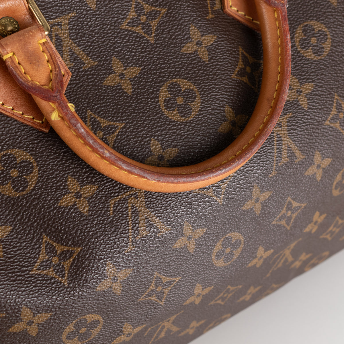 Louis Vuitton Brown Coated Canvas Monogram Speedy 35
